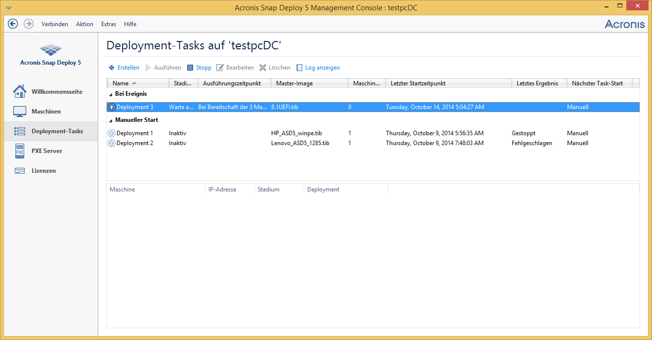 Deployment task is scheduled