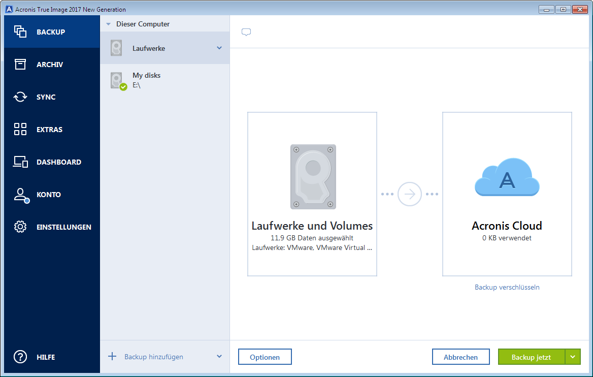 disk backup source 200