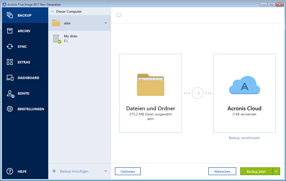 disk backup source 200