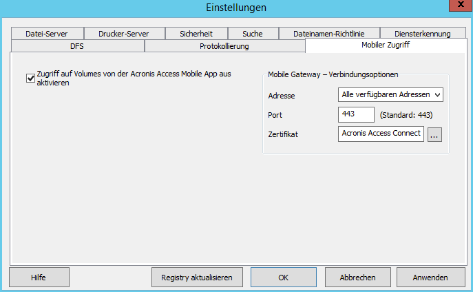 Configuring Settings Mobile Access