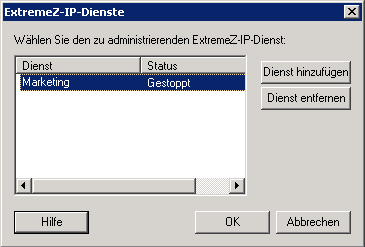 Installation Diensterstellung Liste
