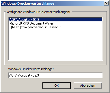 Verwendung Fenster Druckerwarteschlangen