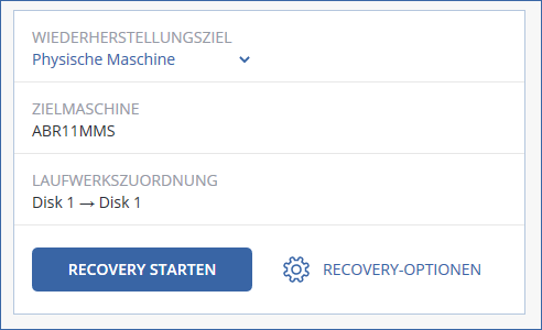 Eine physische Maschine als Recovery-Ziel