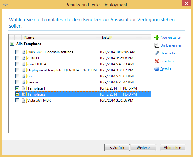 Adding templates to the custom boot menu