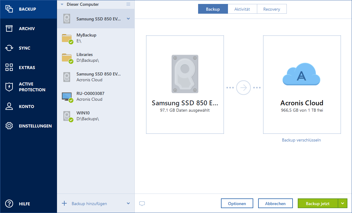 disk backup source 200