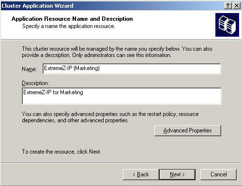 Installation Anwendungsressource Name
