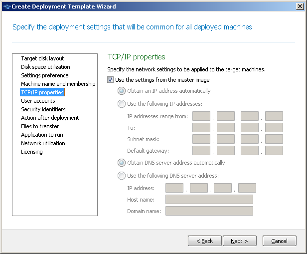 TCP/IP properties