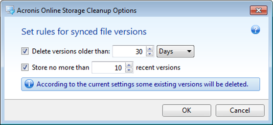 sync cleanup options
