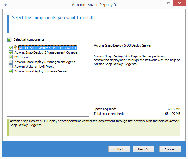 The list of components