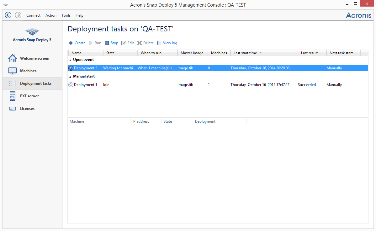 Deployment task is scheduled