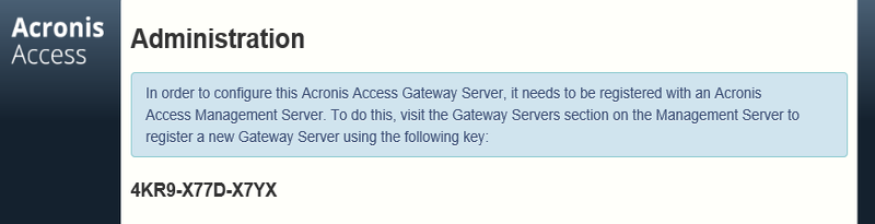 Gateway Administration Key