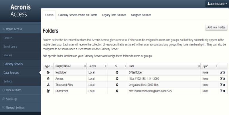 Upgrading Data Sources Folders List