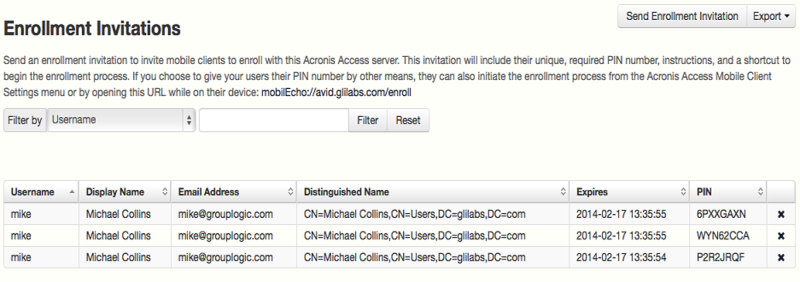 webUI_Enrollment Invitations page