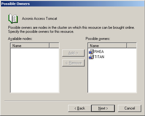 Clustering 2003 Possible Owners