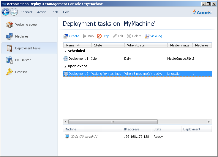 Deployment task is scheduled
