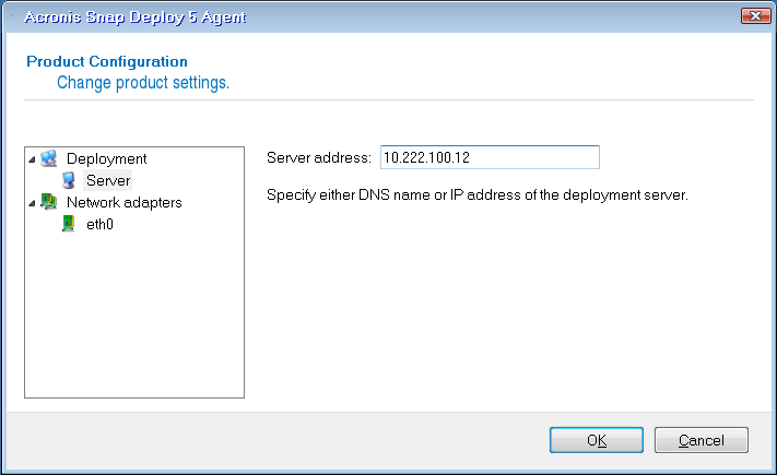 Configuring the agent on target side