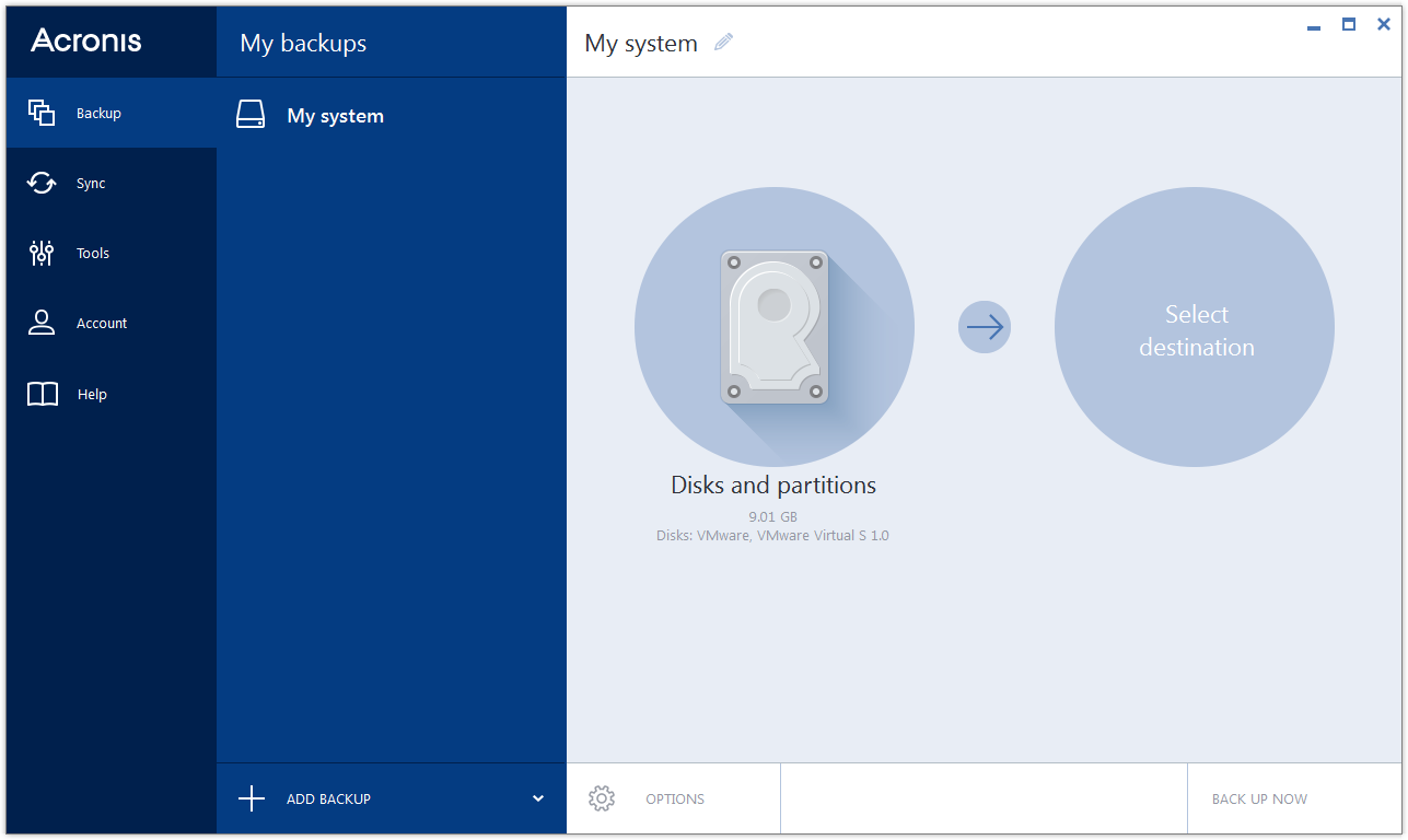 disk backup source 200