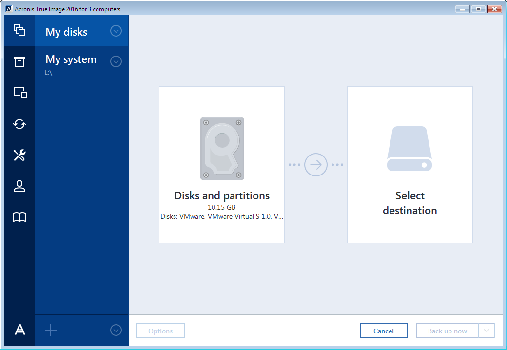 disk backup source 200