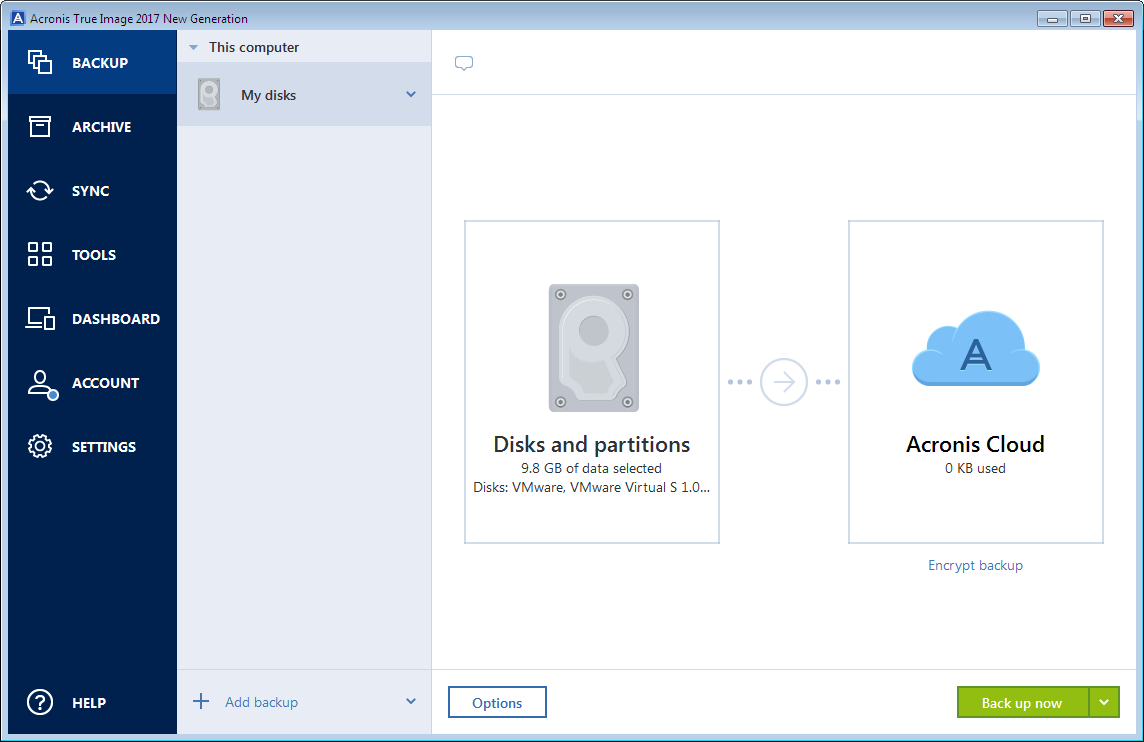disk backup source 200