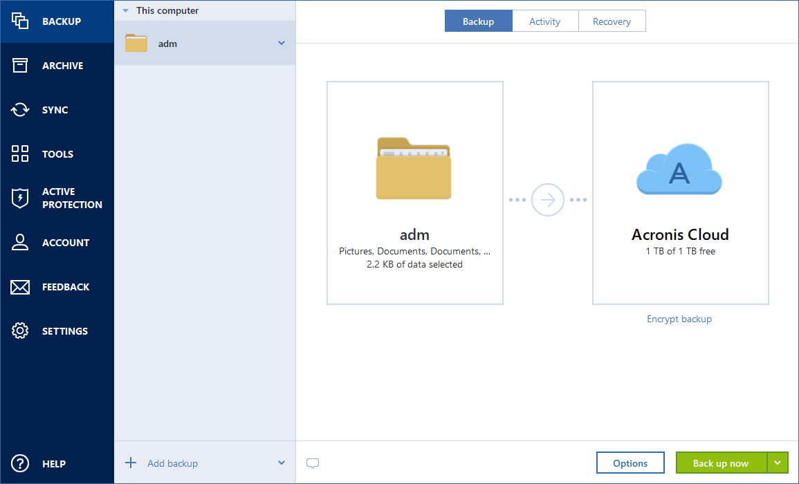 disk backup source 200