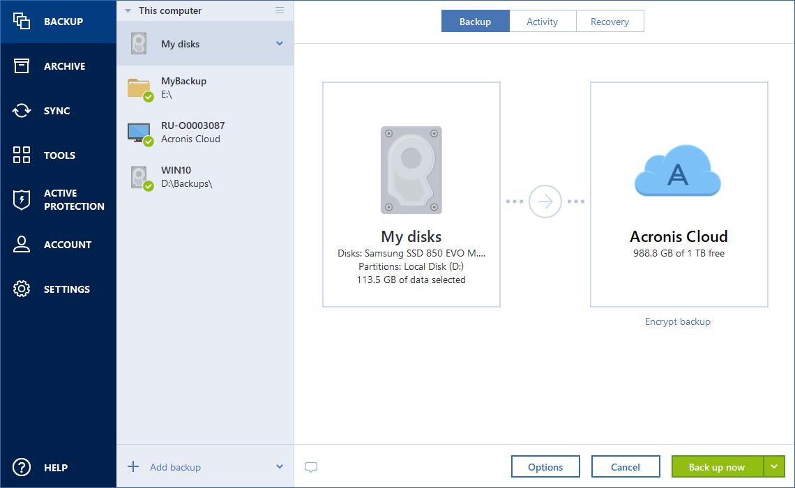 disk backup source 200
