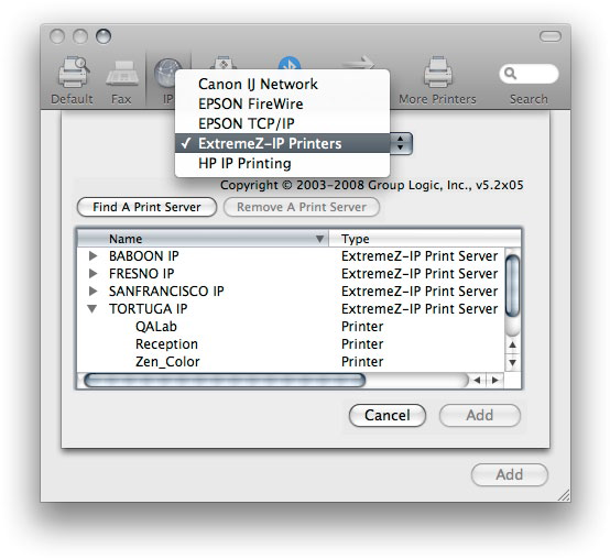 Configuring Zidget Adding Printer ExtremeZ-IP