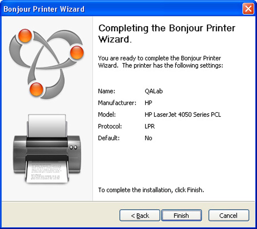 Configuring Zidget Bonjour Windows Printer3