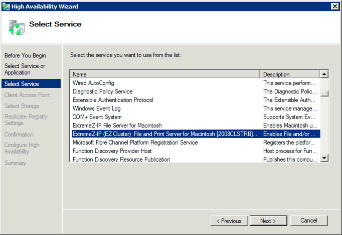 Installing Cluster Select Service