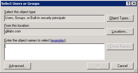 Using Select Users or Groups