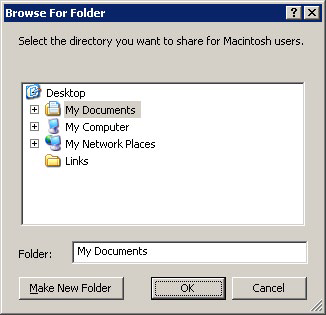 Using Volumes Browse For Folder
