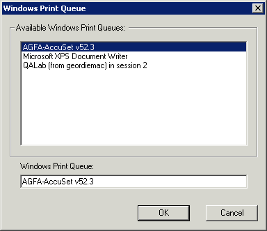 Using Windows Print Queue