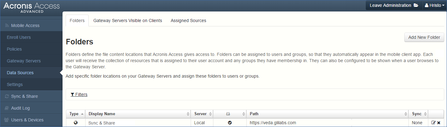 quickstart default data source