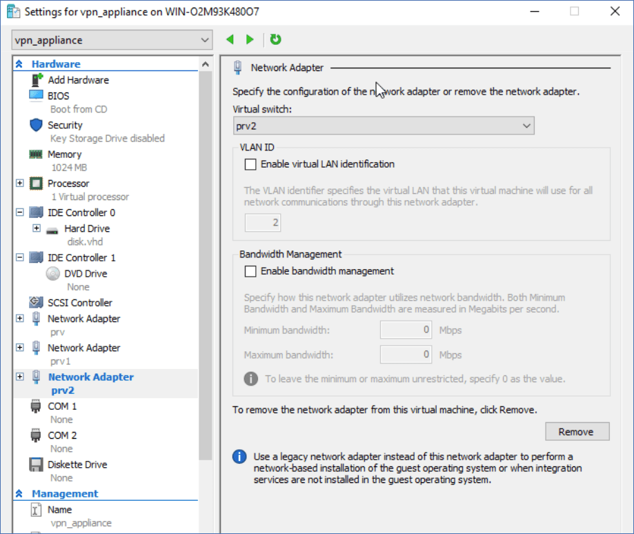 Virtual Network Driver Managing networks for Site-to-site Open VPN