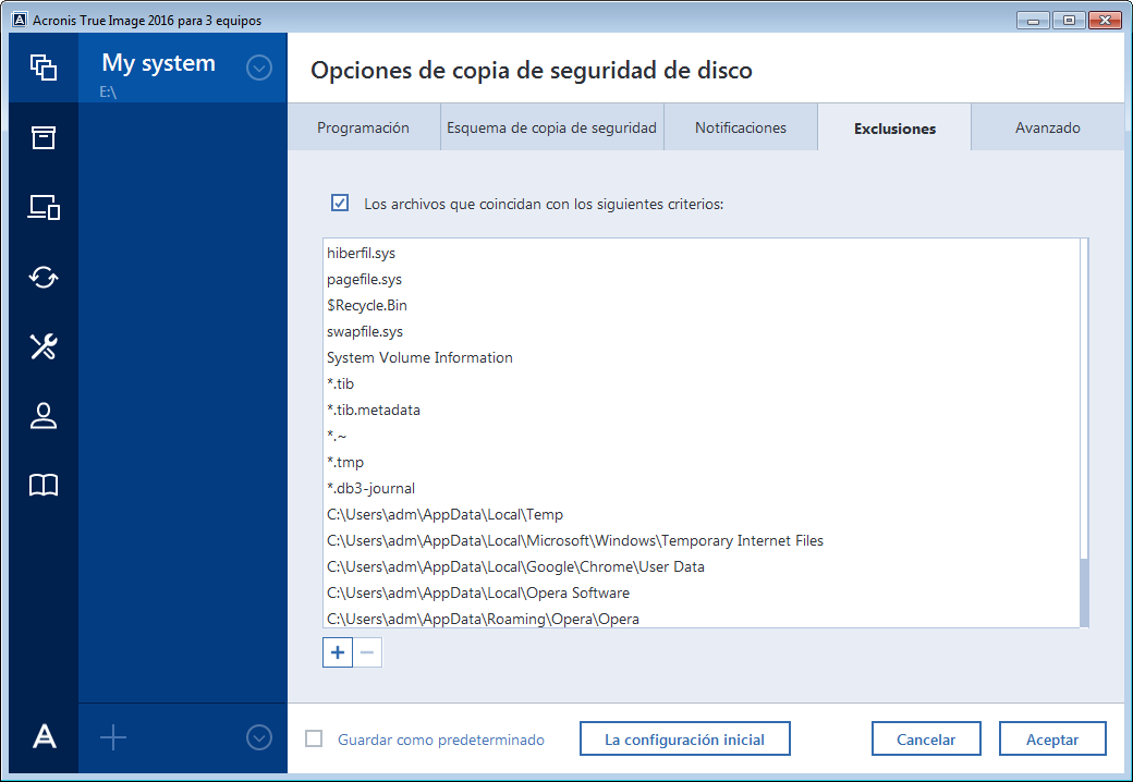 File exclusion