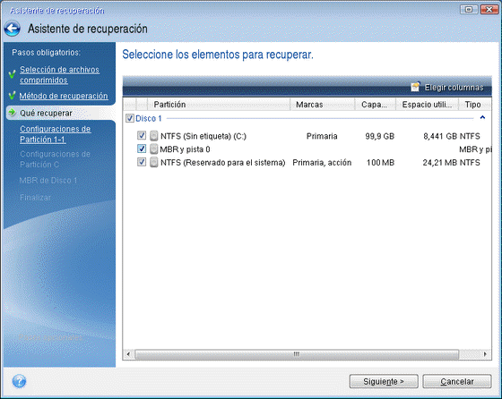 disk recovery selection entire 150