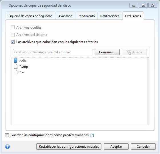 File exclusion