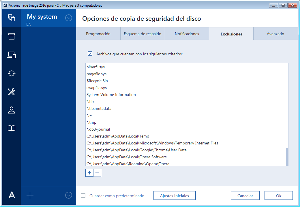 File exclusion
