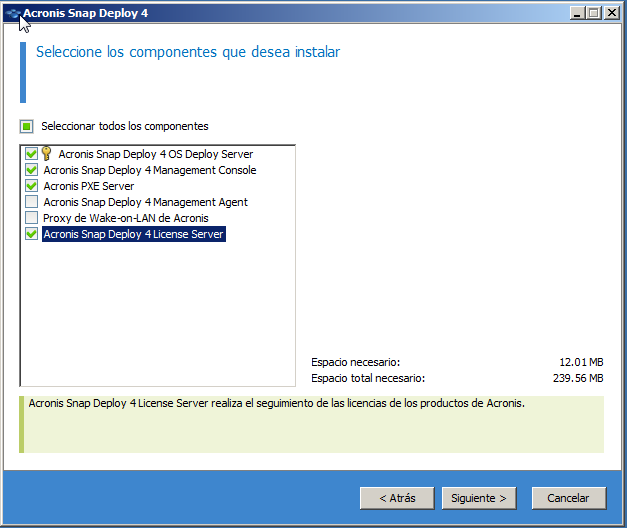 The list of components