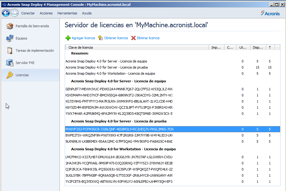 10 server licenses and five workstation licenses