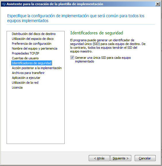 New SIDs will be generated for the target machines