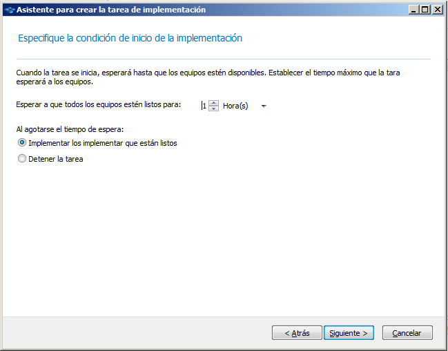 Triggering conditions for scheduled deployment