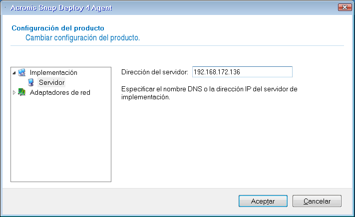 Configuring the agent on target side