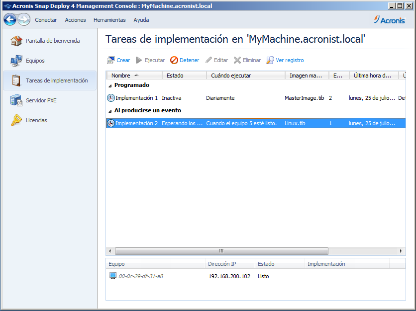 Deployment task is scheduled