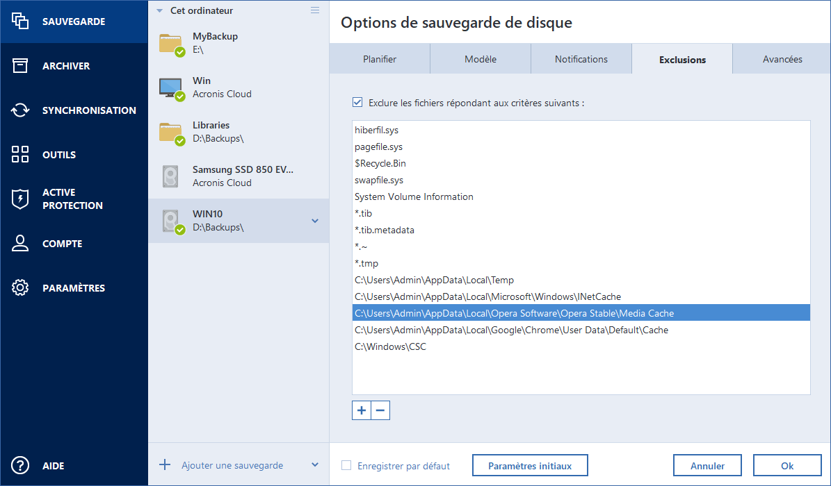 File exclusion
