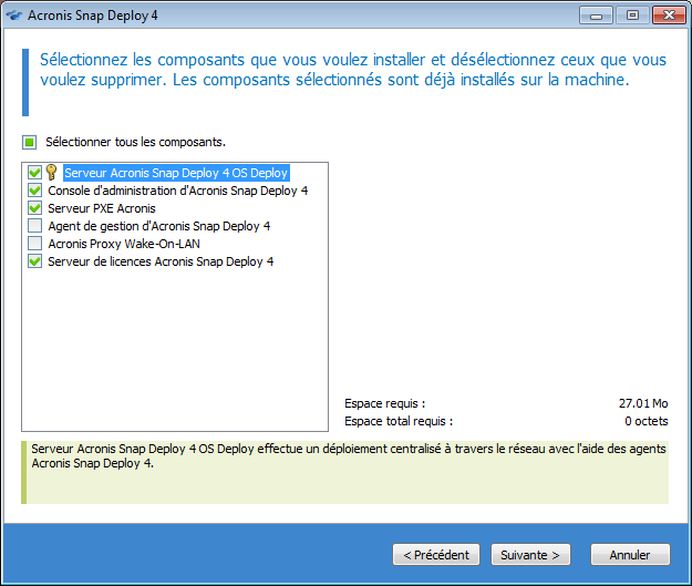 The list of components