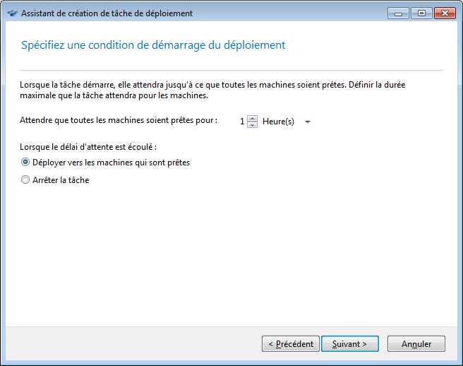 Triggering conditions for scheduled deployment
