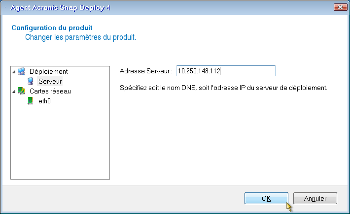 Configuring the agent on target side