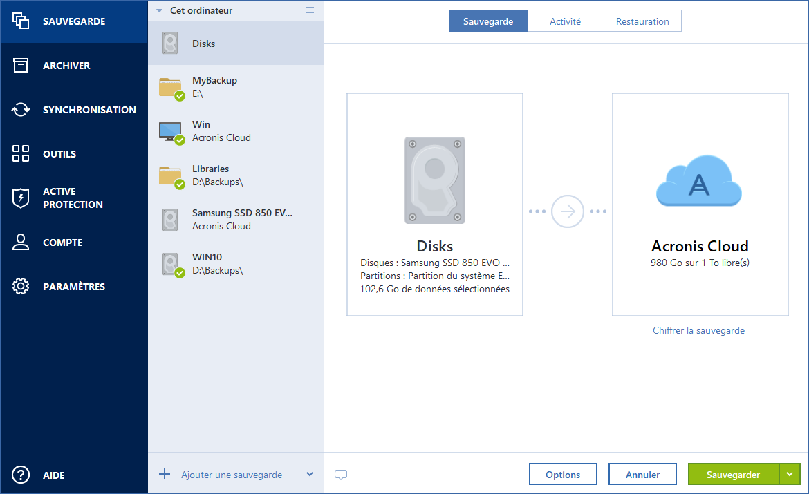 disk backup source 200