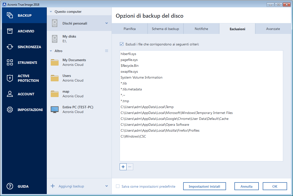 File exclusion