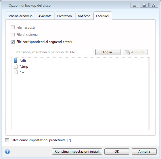File exclusion